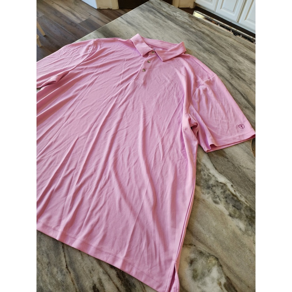 Pro Tour Coolplay Pink Polo Shirt Mens 2XLT Short Sleeve Golf Performance Tall